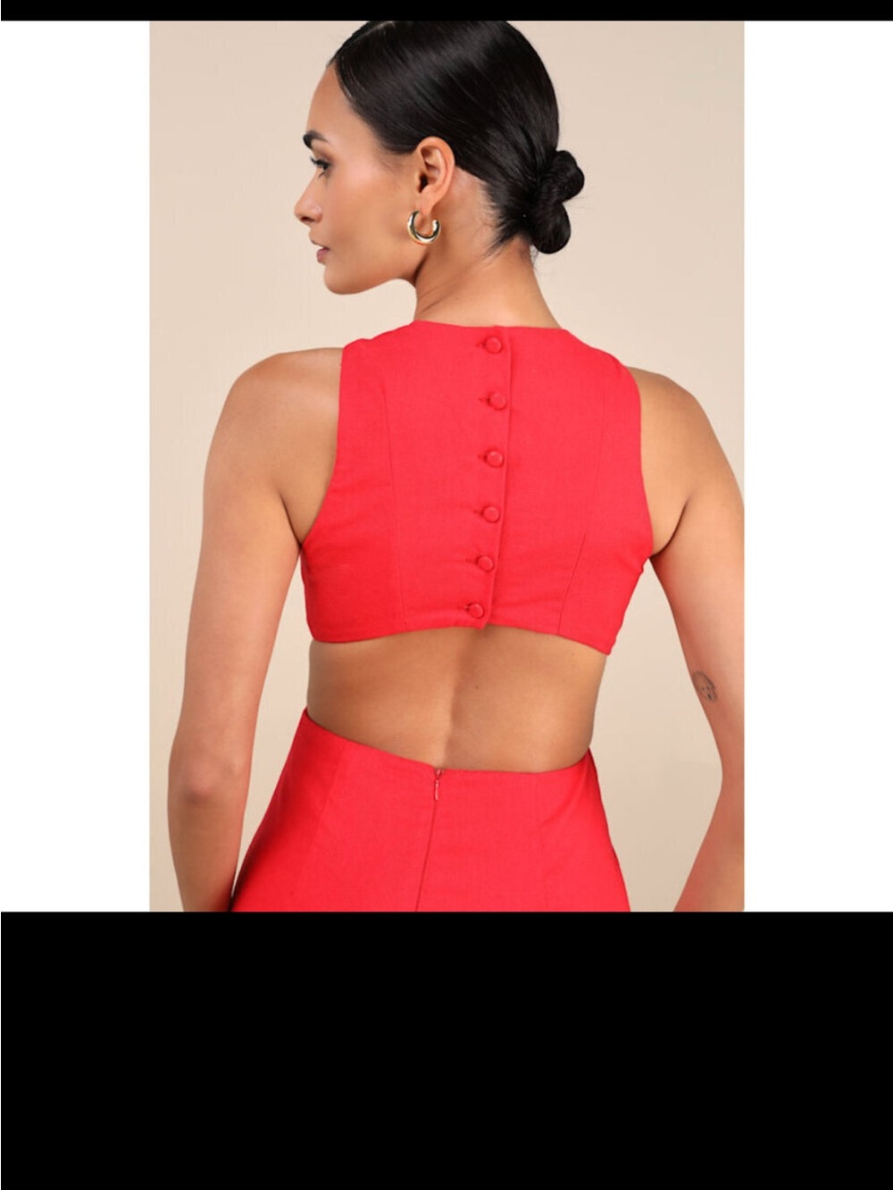 Lulus Alouette Red Linen Cutout Mini Dress - Size S
